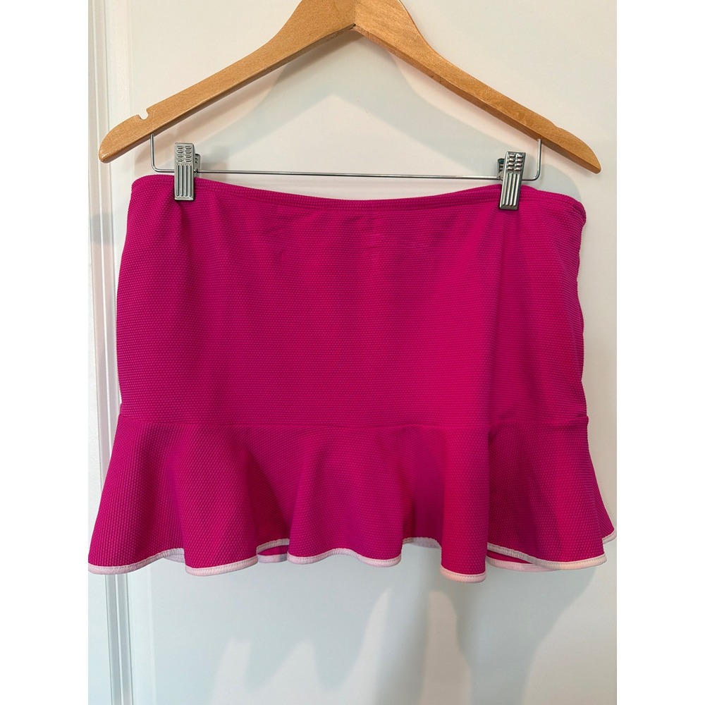 Tommy Bahama Pink Ruffle Swim Skirt Skort Built-in Brief SS200417 Large